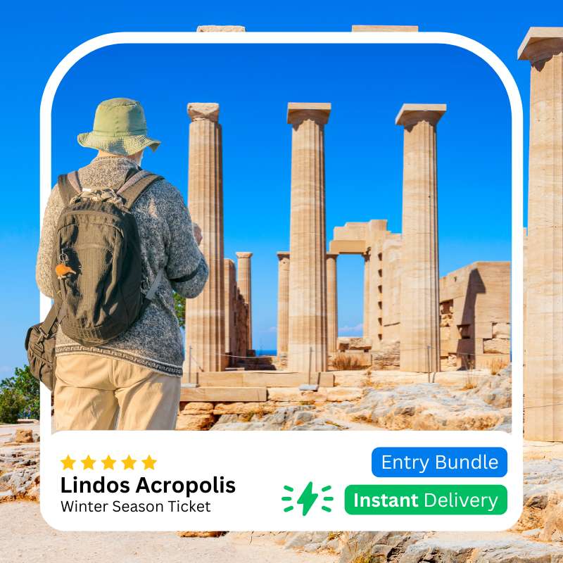Lindos Acropolis:  Winter Season Entry Ticket + Digital Companion Guide Bundle